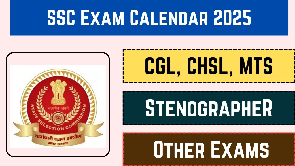 SSC Exam Calendar 2025